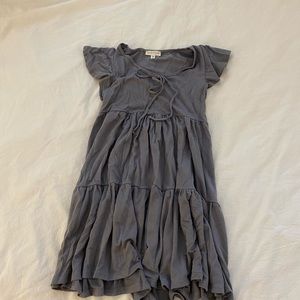 Blue ribbed baby doll dress